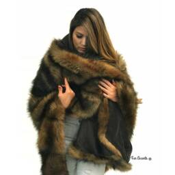 Plush Sable Brown Faux Fur Throw Blanket, Minky Cuddle Lining