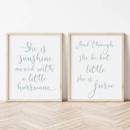 She Is Sunshine & Little But Fierce Print Set - Nursery Decor - thumbnail 2