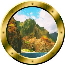 Vwaq Mountains Wall Decal Nature Scene Porthole 3D Sticker Peel & Stick Decor Vwaq-Gp39 - thumbnail 2