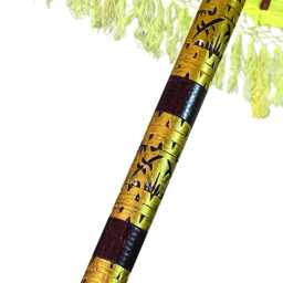Bali Sun Parasol Lemon Yellow & Gold Large 2.5M, Hand-Made Balinese Garden With Screw Pole Joint - thumbnail 4