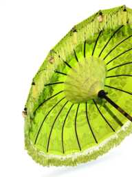 Bali Sun Parasol Lemon Yellow & Gold Large 2.5M, Hand-Made Balinese Garden With Screw Pole Joint - thumbnail 1