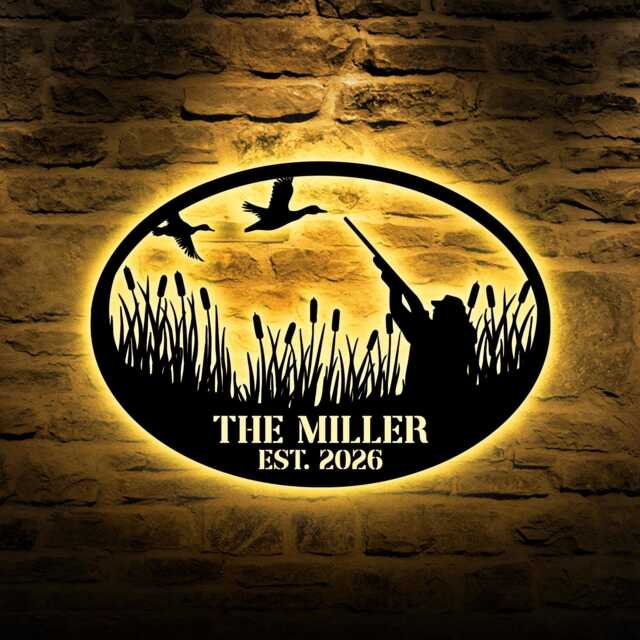 Custom Mallard Duck Metal Sign - Personalized Hunting Lodge Wall Art For Rustic Cabin Decor - image 1