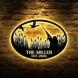 Custom Mallard Duck Metal Sign - Personalized Hunting Lodge Wall Art For Rustic Cabin Decor - thumbnail 1