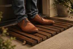 Slatted Welcome Mat - Heirloom Quality Hardwood - thumbnail 1