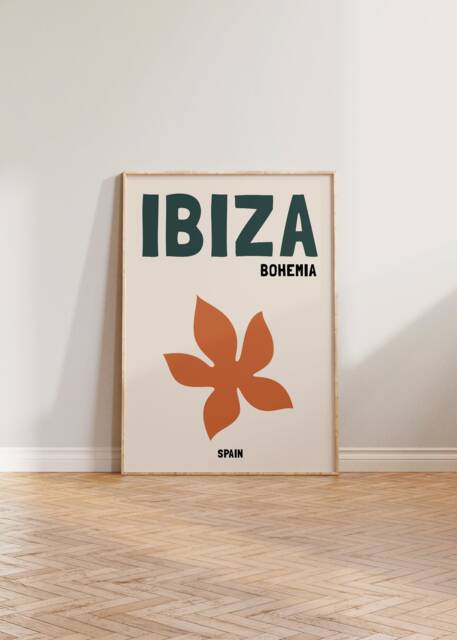 Ibiza Travel Print, Neutral Coloured Poster, Bohemia Spain Boho Art, Print Art - image 1