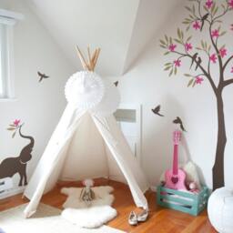 Tree Wall Decal Birds & Elephant Tree Decal Mural Stickers Nursery Art Tattoo Nature Decals Decor Am028 - thumbnail 3