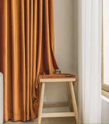 79 Colors Gv61 A Pair Of Orange Curtains , Living Room Curtains, Velvet Drapery Panels, Bedroom Custom Made - thumbnail 1