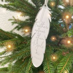 Christmas Memorial Decoration - Thinking Of You Feather in Memory Decoration - thumbnail 3