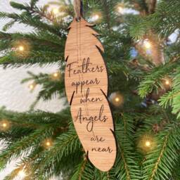 Christmas Memorial Decoration - Thinking Of You Feather in Memory Decoration - thumbnail 2