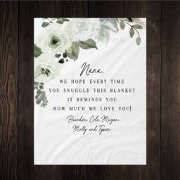 Gift From Kids, Grandma Quote, Custom Quote Blanket, Christmas Present, Floral Style Personalized Mom - thumbnail 2