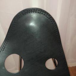 Raw Leather Argentina - Bkf Leather Chair Saddlery Polo Leather. Black W/Holes, Blk Stitching. Factory Prices Free Shipping - thumbnail 4