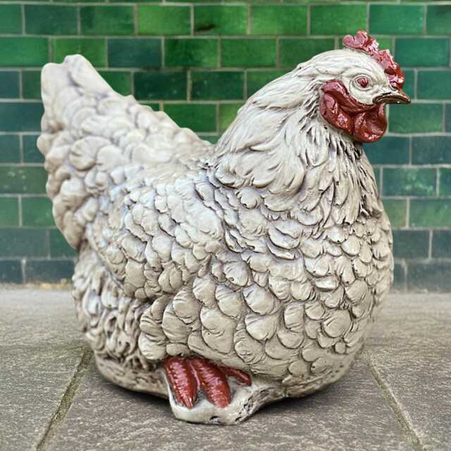 Stone Chicken Statue Concrete Bird Figurine Hen Sculpture Outdoor Farmhouse Decoration Chicken Lover Gift Cement - image 1