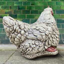 Stone Chicken Statue Concrete Bird Figurine Hen Sculpture Outdoor Farmhouse Decoration Chicken Lover Gift Cement - thumbnail 4