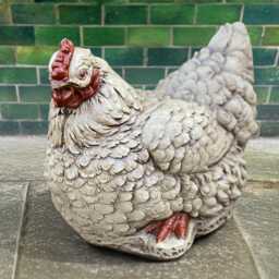 Stone Chicken Statue Concrete Bird Figurine Hen Sculpture Outdoor Farmhouse Decoration Chicken Lover Gift Cement - thumbnail 3