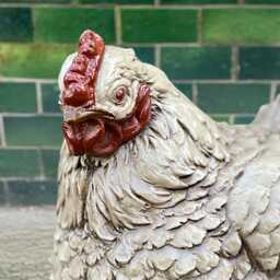Stone Chicken Statue Concrete Bird Figurine Hen Sculpture Outdoor Farmhouse Decoration Chicken Lover Gift Cement - thumbnail 2