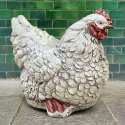 Stone Chicken Statue Concrete Bird Figurine Hen Sculpture Outdoor Farmhouse Decoration Chicken Lover Gift Cement - thumbnail 1