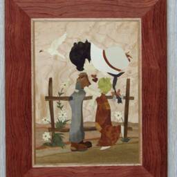 Kissing Couple Marquetry Wood Wall Art, Wedding Gift - thumbnail 2