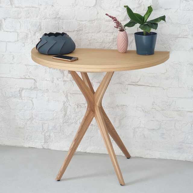 Half Round Extendable Dining Table Jubi Ashveneer - image 1