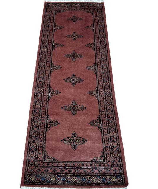 2x6 Pink Color Bokhara Rug - 0.60x180 cm Hallway Stairs Bukhara Runner Woolen Afghan Silver - image 1
