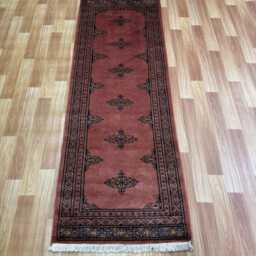 2x6 Pink Color Bokhara Rug - 0.60x180 cm Hallway Stairs Bukhara Runner Woolen Afghan Silver - thumbnail 2