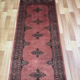2x6 Pink Color Bokhara Rug - 0.60x180 cm Hallway Stairs Bukhara Runner Woolen Afghan Silver - thumbnail 3