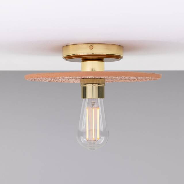 Bog Oak Organic Ceramic Disc Ceiling Light Red Iron 11 - image 1