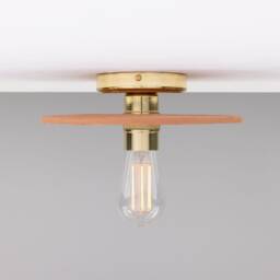 Bog Oak Organic Ceramic Disc Ceiling Light Red Iron 11 - thumbnail 2