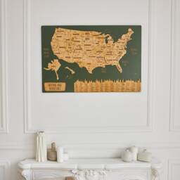 National Park Map Poster, Push Pin Maps Travel Map, Large Us Wooden Wall Art, Apartment Wood Decor, 5Th Anniversary Gift - thumbnail 4