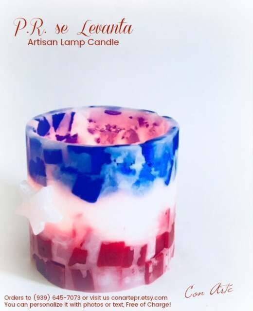 Handmade Lamp Candle Puerto Rican Flag, Boricua, Gifts, Christian - image 1