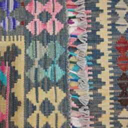 Colourful Kilim Rug, Handmade Artisan Afghan Turkish Scandinavian Navajo Bohemian Flatweave Wool Multicolour Rug 111x82 cm - thumbnail 3