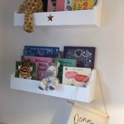 Reading Corner Banner - Personalised Sign Playroom Nursery Children's Room Wall Hanging Canvas - thumbnail 3