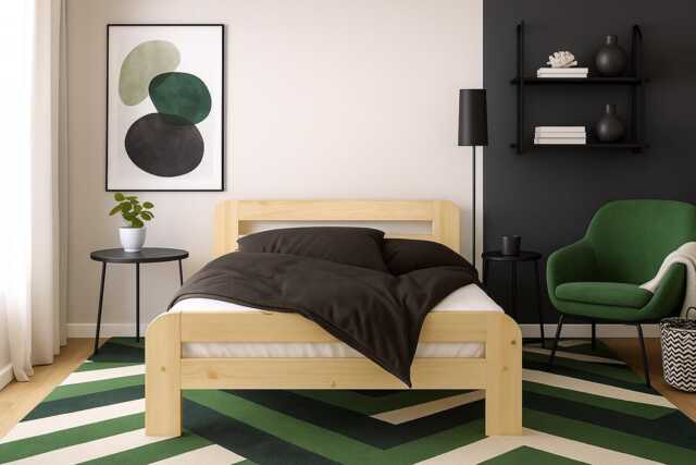 Handmade Solid Pine Wood Bed Frame - Nordic Style - image 1