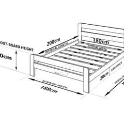 Handmade Solid Pine Wood Bed Frame - Nordic Style - thumbnail 4