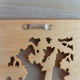 Wooden Giraffe Silhouette Wall Art - Scroll Saw Wildlife Picture Rustic Safari Home Decor - thumbnail 3