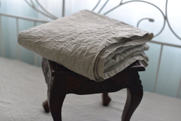 Linen Flat Sheet 100% Flax Softened Sheet Twin Queen King Size Washed Upper Linen Sheet Natural Grey Color Oatmeal Flax Bedding - image 1