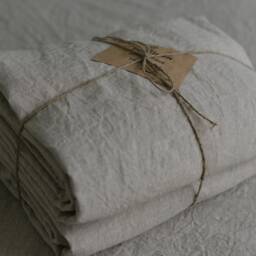 Linen Flat Sheet 100% Flax Softened Sheet Twin Queen King Size Washed Upper Linen Sheet Natural Grey Color Oatmeal Flax Bedding - thumbnail 4