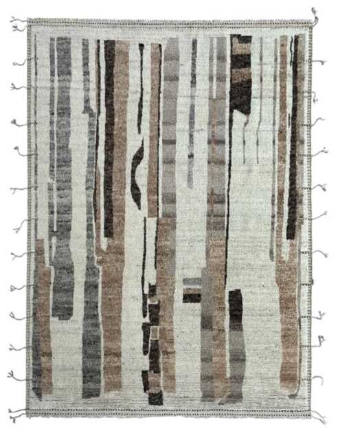 Hand-Knotted Moroccan Beni Ourain Rug, 100% Natural Wool, Modern Berber Carpet For Living Room - image 1