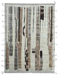 Hand-Knotted Moroccan Beni Ourain Rug, 100% Natural Wool, Modern Berber Carpet For Living Room