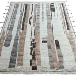 Hand-Knotted Moroccan Beni Ourain Rug, 100% Natural Wool, Modern Berber Carpet For Living Room - thumbnail 2