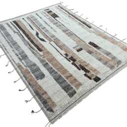 Hand-Knotted Moroccan Beni Ourain Rug, 100% Natural Wool, Modern Berber Carpet For Living Room - thumbnail 3