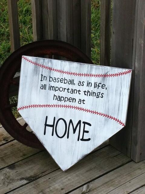 Baseball Sign - Homeplate Wooden Softball Home Plate Wall Sports Decor in As Life - image 1