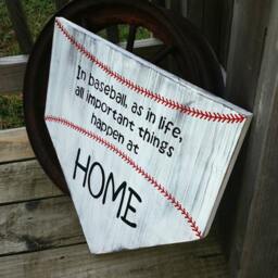Baseball Sign - Homeplate Wooden Softball Home Plate Wall Sports Decor in As Life - thumbnail 3