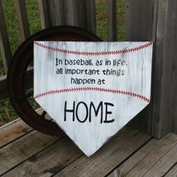 Baseball Sign - Homeplate Wooden Softball Home Plate Wall Sports Decor in As Life - thumbnail 2