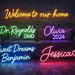 Custom Neon Sign - Led Name Wedding Business Logo Aesthetic Wall Art Bedroom Light - thumbnail 2