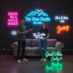 Custom Neon Sign - Led Name Wedding Business Logo Aesthetic Wall Art Bedroom Light - thumbnail 1