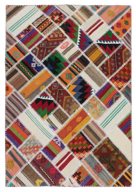 Multicolor Handmade Turkish Patchwork Rug - image 1