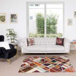 Multicolor Handmade Turkish Patchwork Rug - thumbnail 2