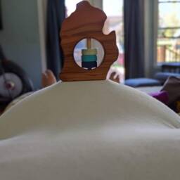 Michigan State Baby Rattle Modern Wooden Toy, Organic Keepsake - thumbnail 3