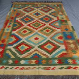 5.5x7.10 Afghan Kilim Area Rug/ Geometric Design Flatweave Rug/ Modern 6x8 Ft Rug For Bedroom/ Office Bedroom Carpet - thumbnail 2