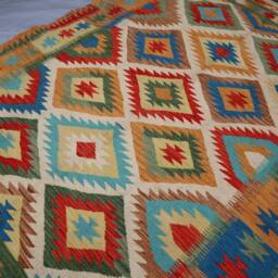 5.5x7.10 Afghan Kilim Area Rug/ Geometric Design Flatweave Rug/ Modern 6x8 Ft Rug For Bedroom/ Office Bedroom Carpet - thumbnail 3